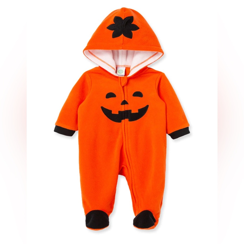 NWT- Little Me Pumpkin Fleece Footie🎃
